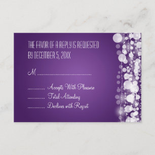 Elegant Wedding RSVP Dotted Purple Card