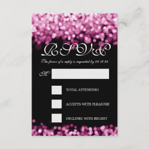 Elegant Wedding RSVP Purple Pink