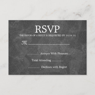 Elegant Wedding RSVP Romantic Paris Black Card