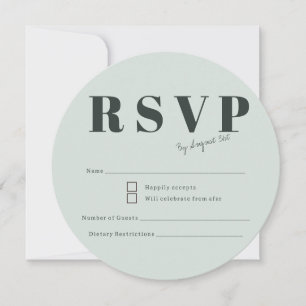 Elegant Wedding RSVP Soft Eucalyptus Mist & Sage 
