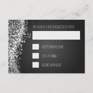 Elegant Wedding RSVP Sparkling Wave Card