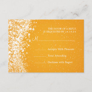 Elegant Wedding RSVP Sparkling Wave Orange