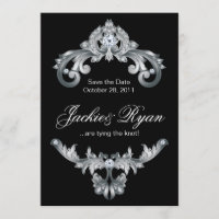 Elegant Wedding Save the Date Black White