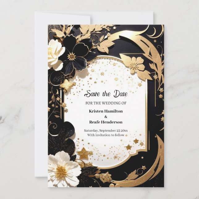 Elegant Wedding Save The Date Card (Front)