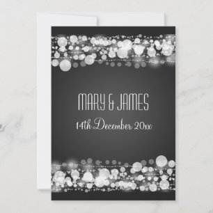 Elegant Wedding Save The Date Dotted Black