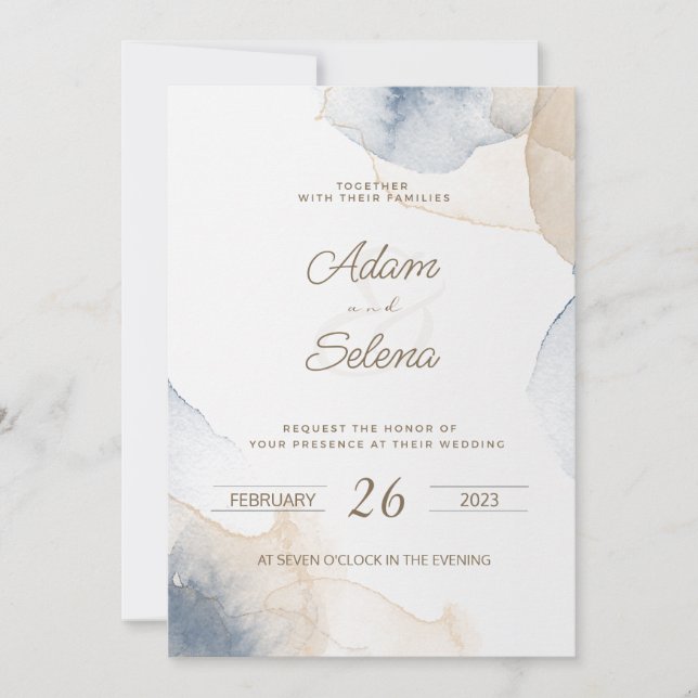 elegant wedding Save the date invitation (Front)