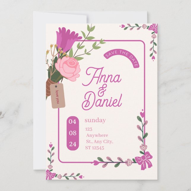 Elegant Wedding save the date Invitation (Front)