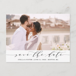 Elegant Wedding Save the Date Photo Announcement Postcard