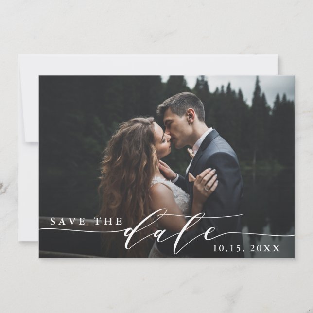 Elegant Wedding Save the Date Photo Card (Front)
