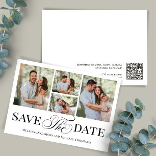 Elegant Wedding Save the Date Photo Collage 