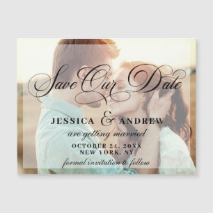 Elegant Wedding Save the Date PHOTO Magnetic Card