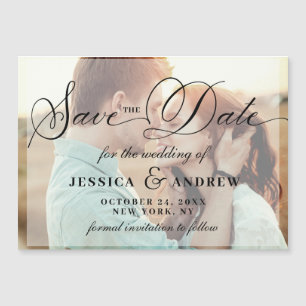 Elegant Wedding Save the Date PHOTO Magnetic Card
