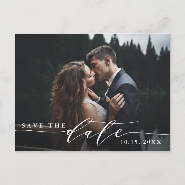 Elegant Wedding Save the Date Photo Postcard (Front)