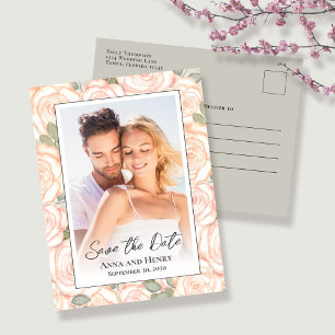Elegant Wedding Save the Date Photo Postcard