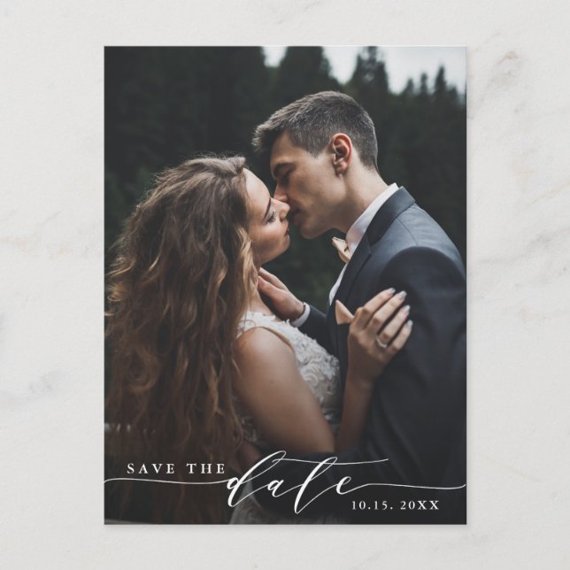 Elegant Wedding Save the Date Photo Postcard (Front)