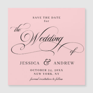 Elegant Wedding Save the Date Simple Magnetic Card