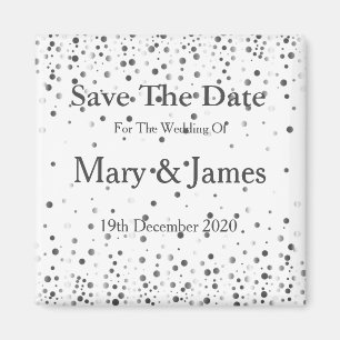 Elegant Wedding Save The Date Sparkle Magnet