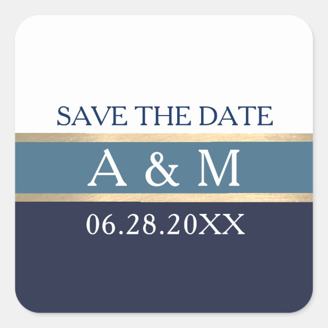 elegant wedding Save the Date  Square Sticker (Front)