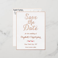 Elegant Wedding Save the Date White Rose Gold