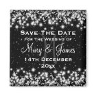 Elegant Wedding Save The Date Winter Sparkle Black