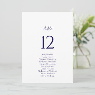Elegant Wedding Seating Card with Table Number