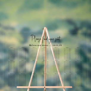 Elegant Wedding seating chart 21 table acrylic