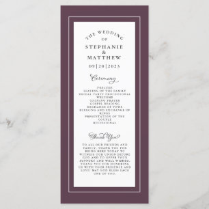  Elegant Wedding Service Ceremony Luxury Purple Programme
