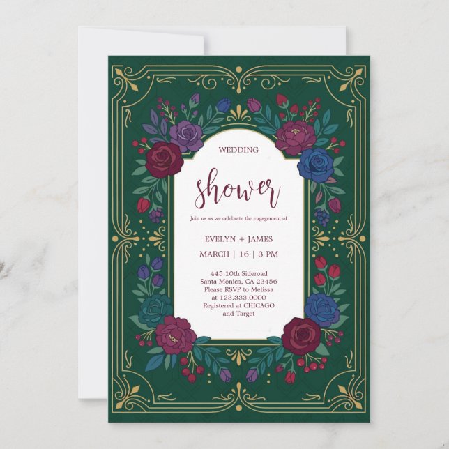 Elegant Wedding Shower Invitation Card (Front)