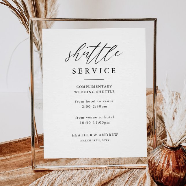 Elegant Wedding Shuttle Service Sign (Creator Uploaded)