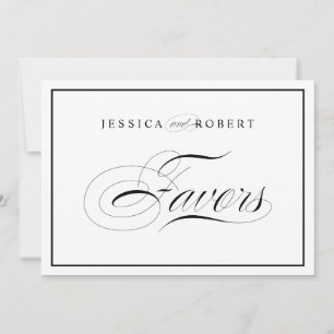 Elegant Wedding Sign Guest Favours Black Border