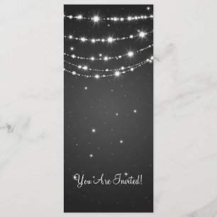Elegant Wedding Sparkling Chain Black Invitation