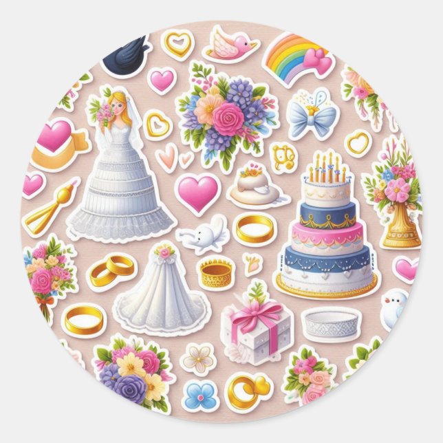 "Elegant Wedding Sticker Pack" (Front)