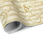 Elegant Wedding Stripes  and Gold Design Wrapping Paper<br><div class="desc">Gift Wrap. Elegant Wedding Stripes and Gold Design. 100% Customisable. Ready to Fill in the box(es) or Click on the CUSTOMIZE button to add, move, delete or change any of the text or graphics. Made with high resolution vector and/or digital graphics for a professional print. NOTE: (THIS IS A PRINT....</div>