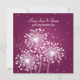 Elegant Wedding Summer Sparkle Merlot Pink Invitation