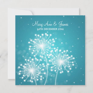 Elegant Wedding Summer Sparkle Turquoise Invitation