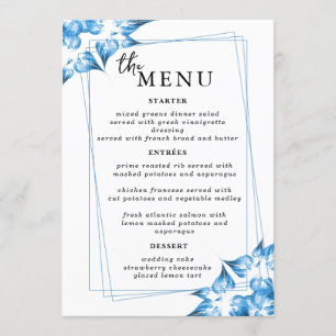 Elegant Wedding Table Menu Cards Flat Menu