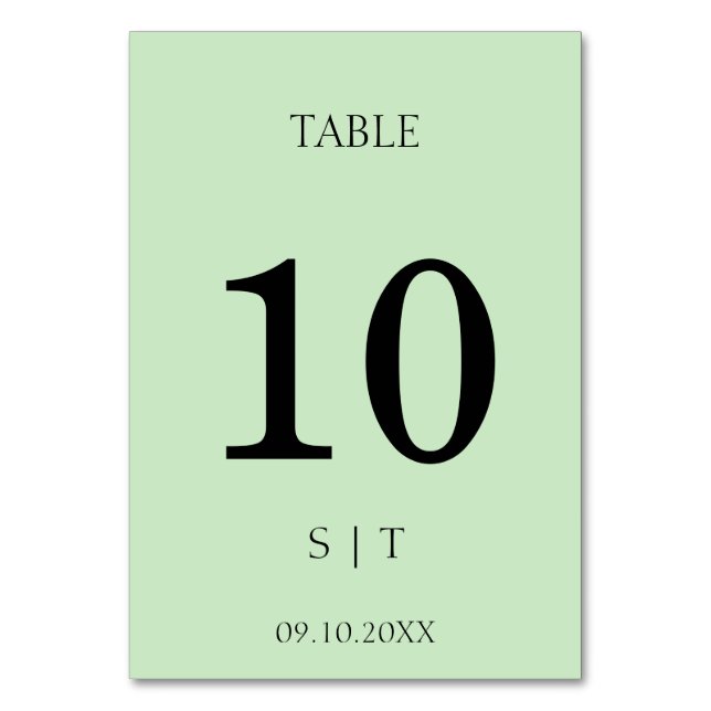 Elegant wedding table number (Front)