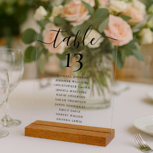 Elegant Wedding Table Number And Seating Chart