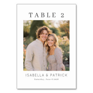 Elegant Wedding Table Number Card