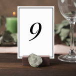 Elegant Wedding Table Number Card<br><div class="desc">Add a refined touch to your reception tables with this elegant wedding table number card. Featuring a clean minimalist border and a graceful script-style number, this design brings timeless sophistication to your table settings while helping guests easily find their seats. The simple layout allows the table number to stand out...</div>