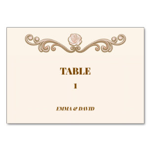 Elegant Wedding Table Number Card