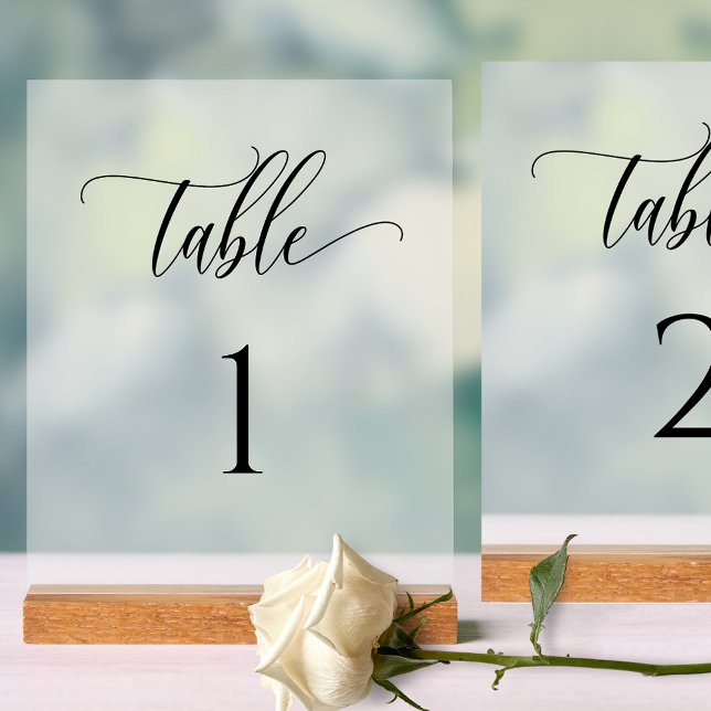 Elegant Wedding Table Number Frosted Style Acrylic Sign (Creator Uploaded)