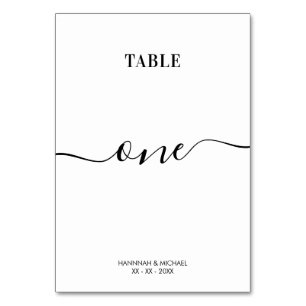 Elegant Wedding Table One Number