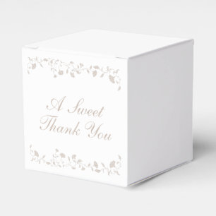 Elegant Wedding Tan Floral Library Thank You Favour Box