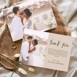 Elegant Wedding Terracotta Thank You Photo Card