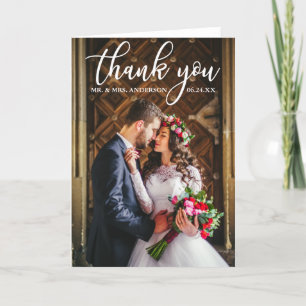 Elegant Wedding Thank You Bride and Groom Photo G