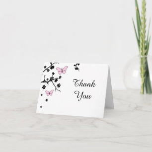 Elegant Wedding Thank You Butterflies Card