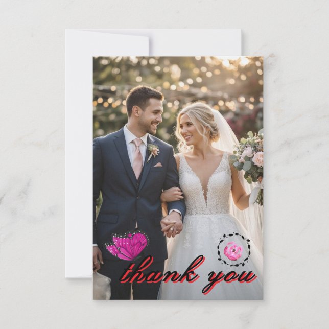 💍 Elegant Wedding Thank You Card  (Front)