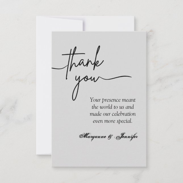 Elegant Wedding Thank You Card (Front)