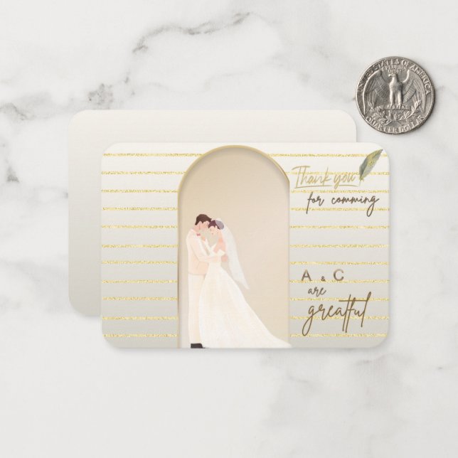 Elegant Wedding Thank You Card | Editable Bride &  (Front/Back In Situ)
